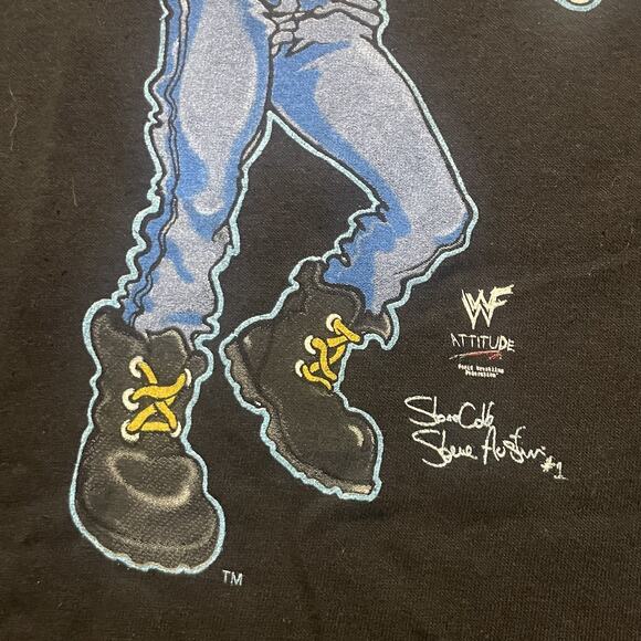 NEW Stone Cold Steve Austin T Shirt Mens Large Black Hell Yeah WWF Vintage 1997 - Picture 5 of 11